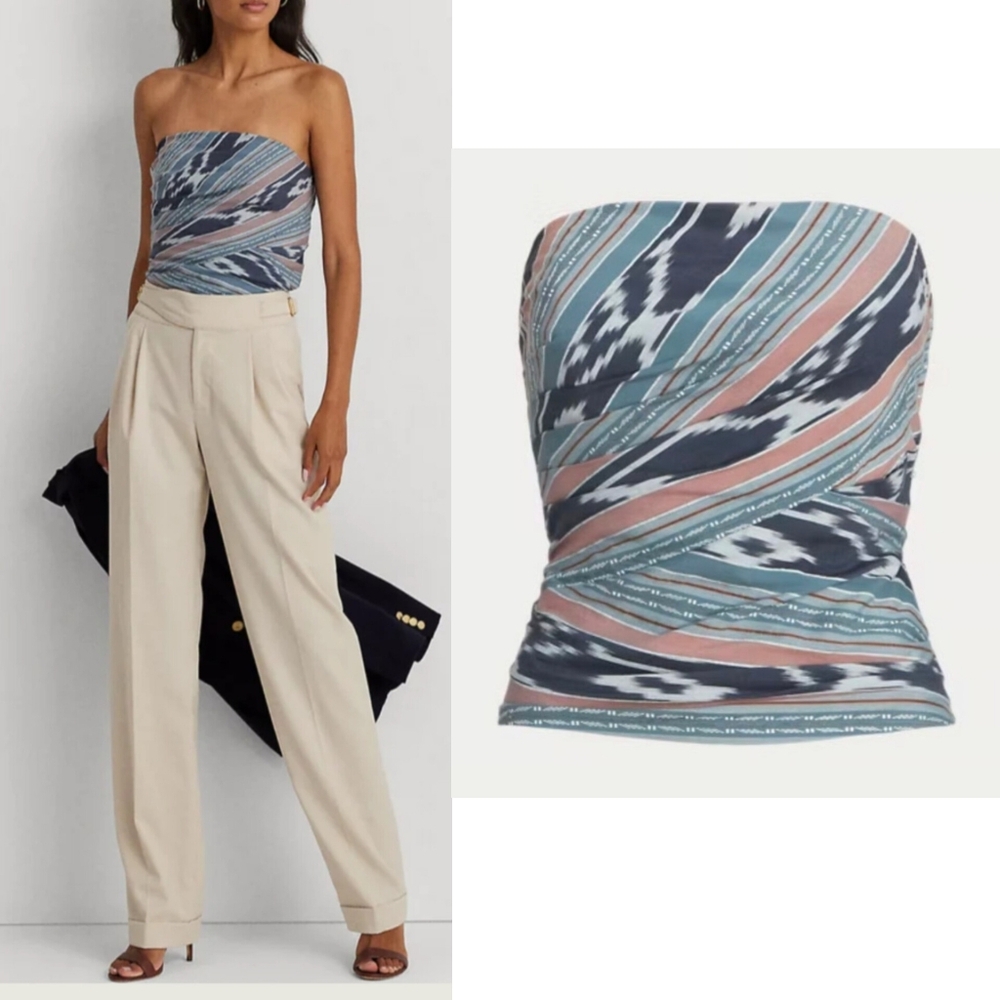 🔥Ralph Lauren | Cotton Printed Strapless Top